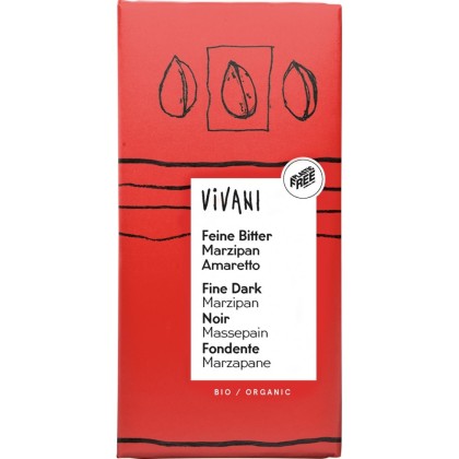 Vivani Ciocolata neagra bio cu martipan amaretto 100g