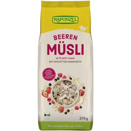 Rapunzel Musli bio cu amarant si fructe de padure fara zahar adaugat 375g