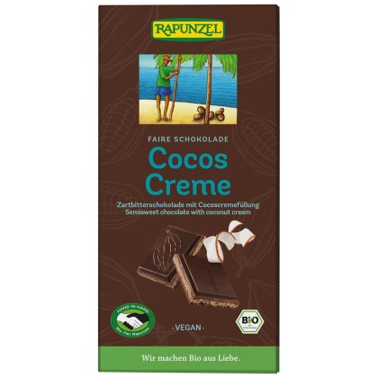 Rapunzel Ciocolata amaruie cu crema de cocos 100g