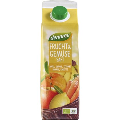 Dennree Suc galben de fructe si legume 1L