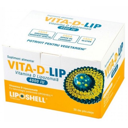 LIPOSHELL VITA-D-LIP Vitamina D Lipozomala 4000 IU, 30 pliculete