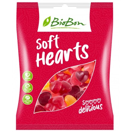 BioBon Jeleuri inimioare fara lactoza si gluten 100g