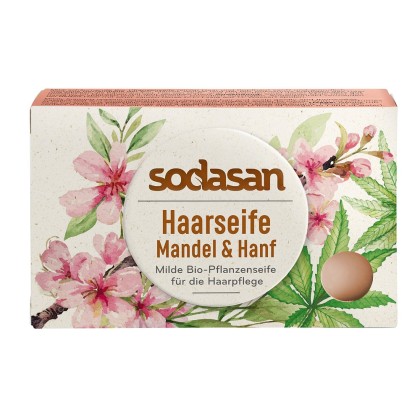 Sodasan Sapun pentru par cu migdale si canepa bio 100g