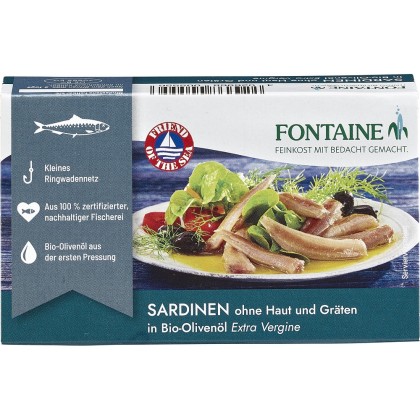 Fontaine Sardine fara oase in ulei de masline 120g