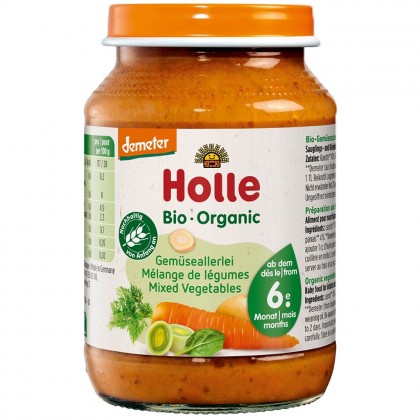 Holle Piure bio din mix de legume pentru copii 6 luni 190g