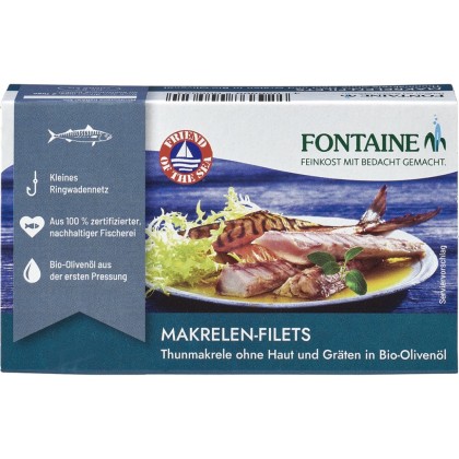 Fontaine File de macrou in ulei bio de masline extravirgin 120g