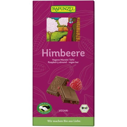 Rapunzel Baton bio vegan cu cacao migdale si zmeura 100g