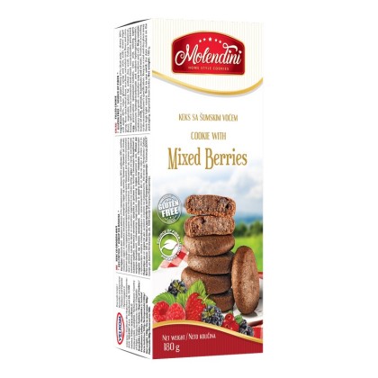 Molendini Biscuiti Fara Gluten cu Amestec de Fructe de Padure 180g