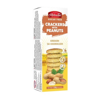 Molendini Crackers - Biscuiti Cocanti Fara Gluten cu Arahide 120g
